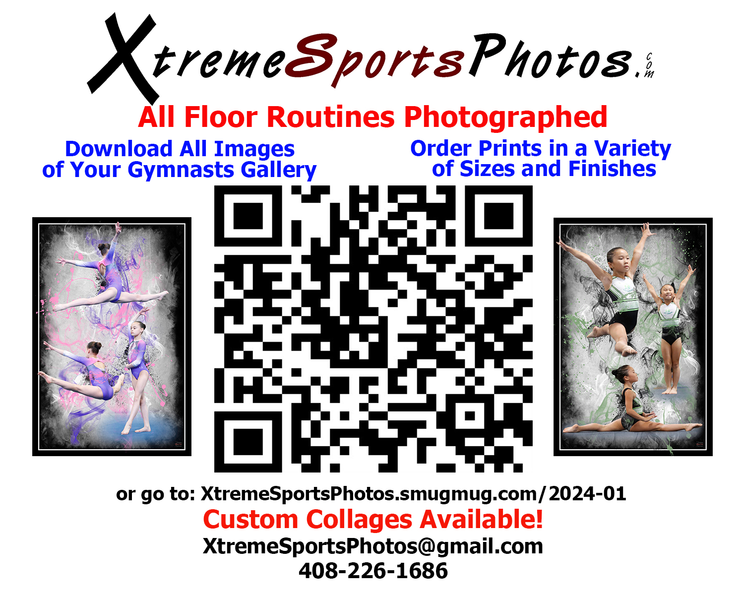 extreme sports photos flyer with QR code